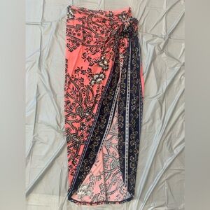 Venus coral wrap skirt